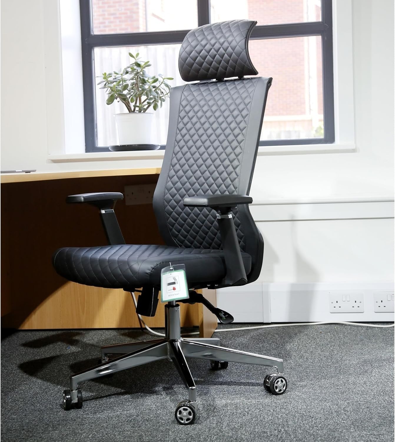 High Back Ergonomic Office Gaming Chair Adjustable Recline Faux Leather Black