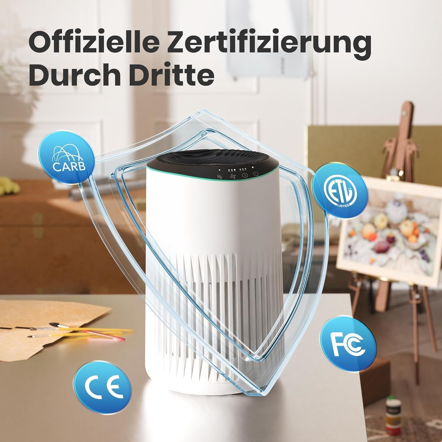 Quiet HEPA Air Purifier Bedroom Smoke Pet Odors Aromatherapy 22dB