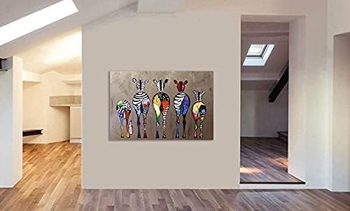Large Zebra Canvas Wall Art 119x84cm Framed Abstract Animal Print