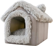 3 in 1 Cat Dog Cave Bed Plush Igloo House w Removable Cushion
