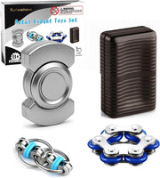 4pc Metal Fidget Set Magnetic Slider Spinner Chain Stress EDC