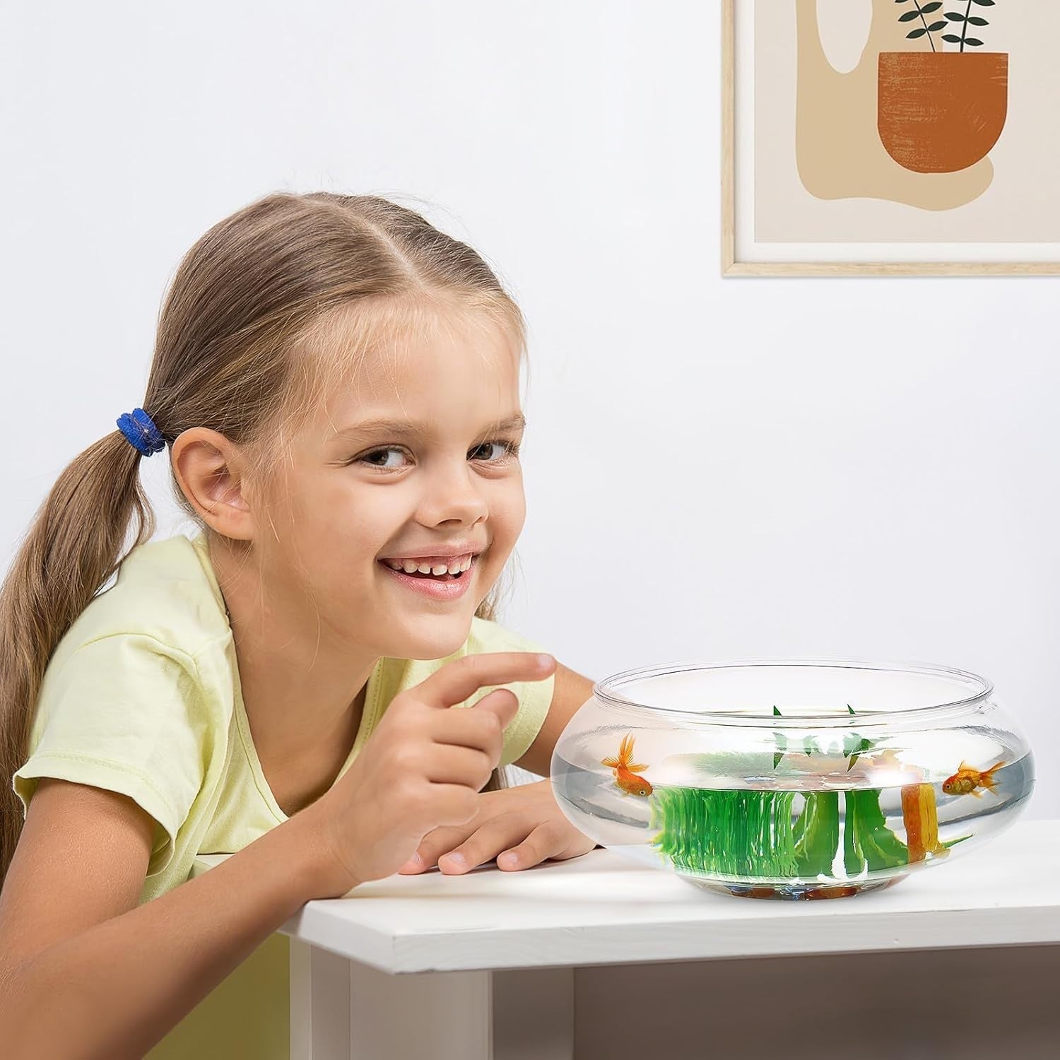 Transparent Desktop Fish Tank Plastic Aquarium Bowl for Goldfish