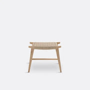 Oak Braided Stool | Handwoven Paper Cord Accent Seat for Table Height Use