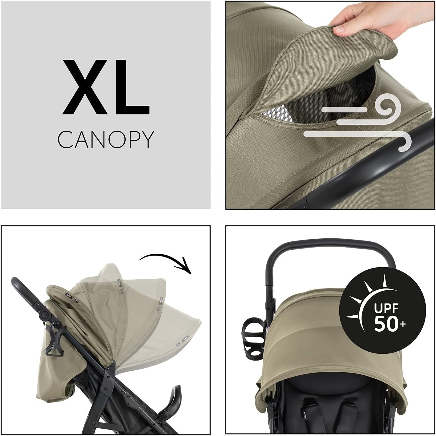 Lightweight Baby Buggy Rubber Wheels Compact Fold Reclining 22kg