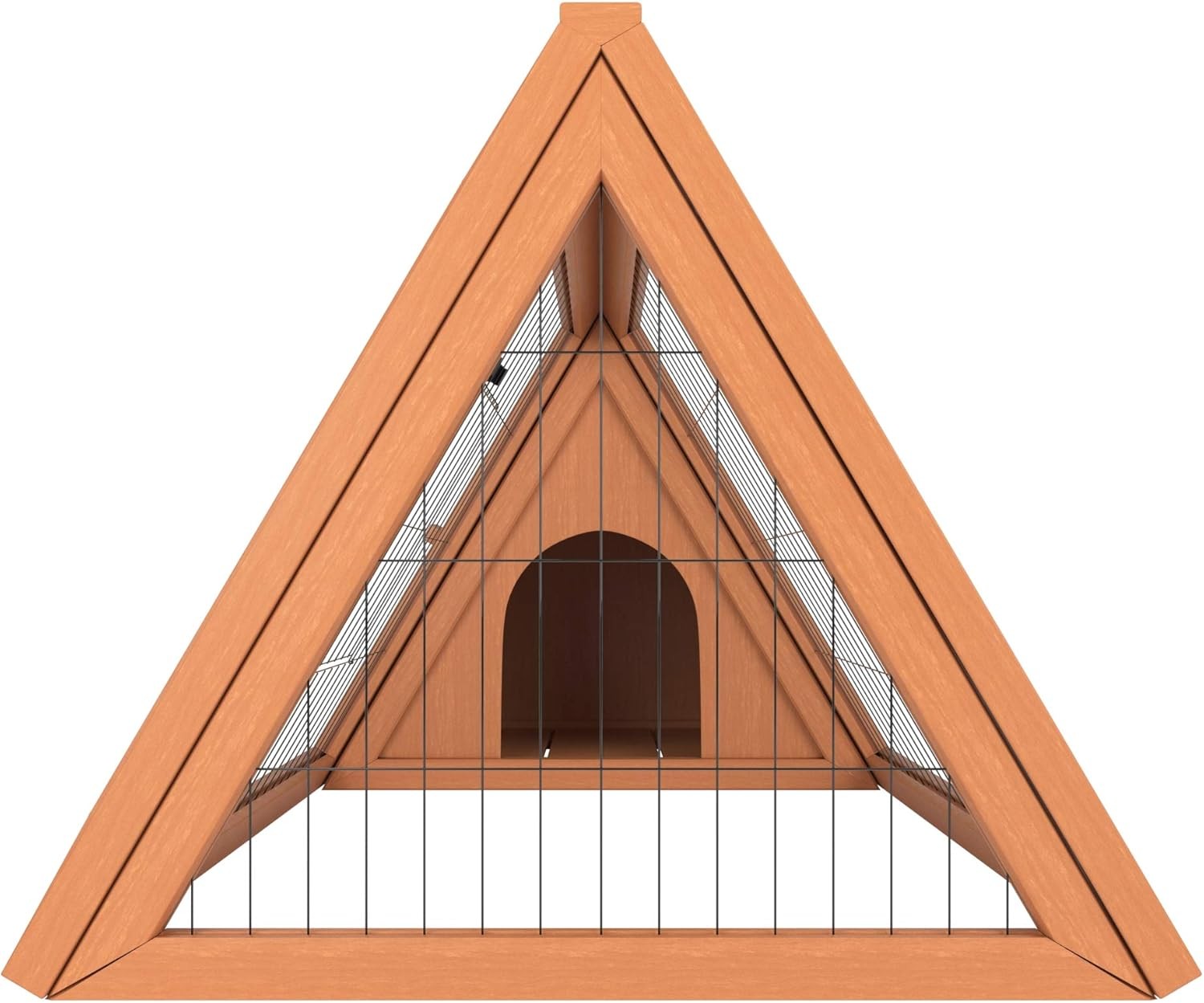 Triangle Rabbit Hutch Outdoor Wooden Guinea Pig Cage Secure Run Enclosure