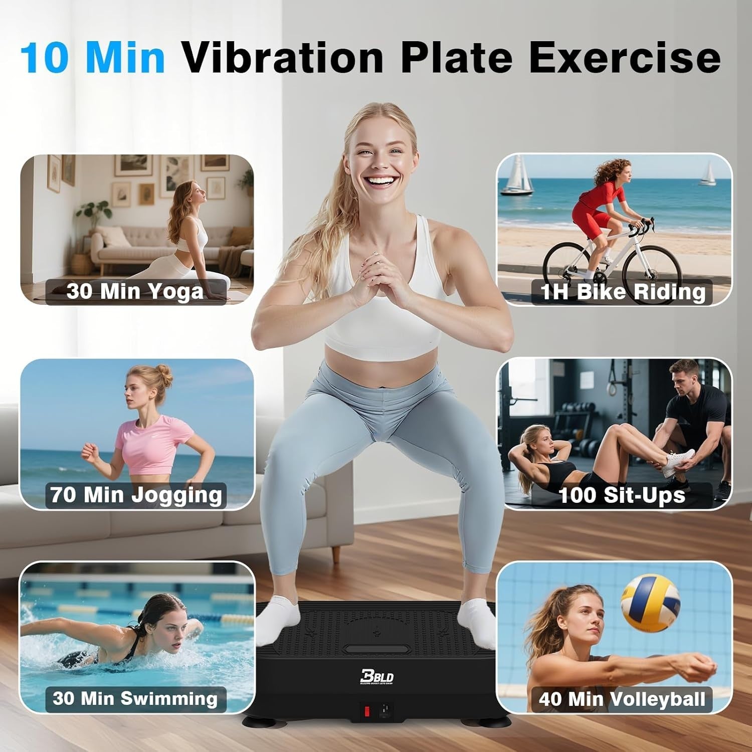 Whole Body Vibration Plate 200 Speeds Lymphatic Drainage 330lb