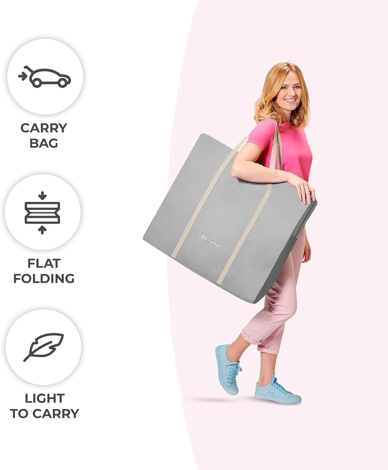 3in1 Baby Cradle Bassinet Folding Travel Cot with Mattress & Canopy