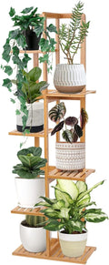 6 Tier Tall Bamboo Plant Stand Indoor Outdoor Corner Shelf Flower Holder