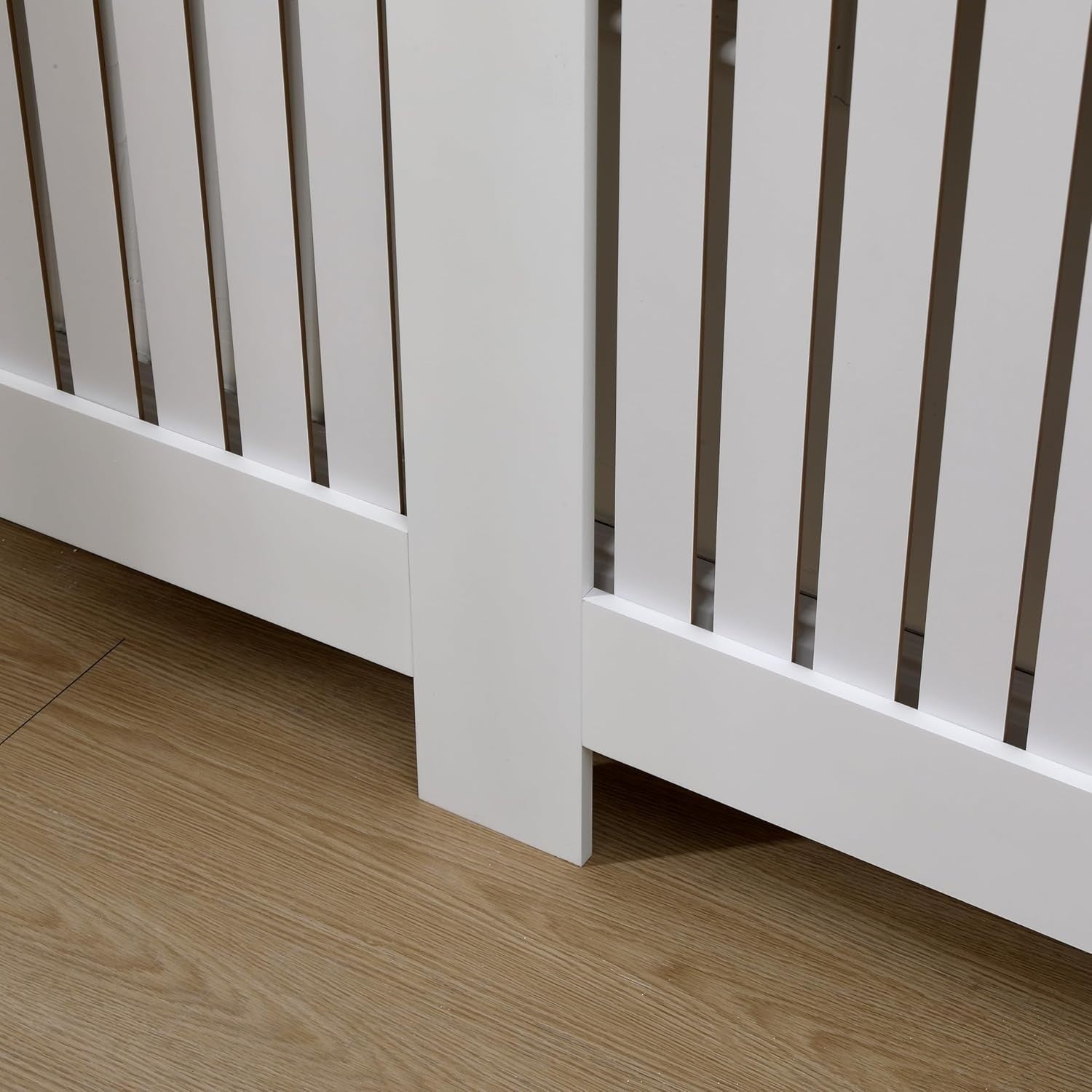 Extra Large Radiator Cover | White Oak Vertical Slat MDF Cabinet – Modern Design