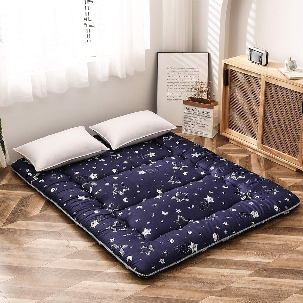 King Size Japanese Floor Mattress Futon, Thick Tatami Pad, Foldable & Portable