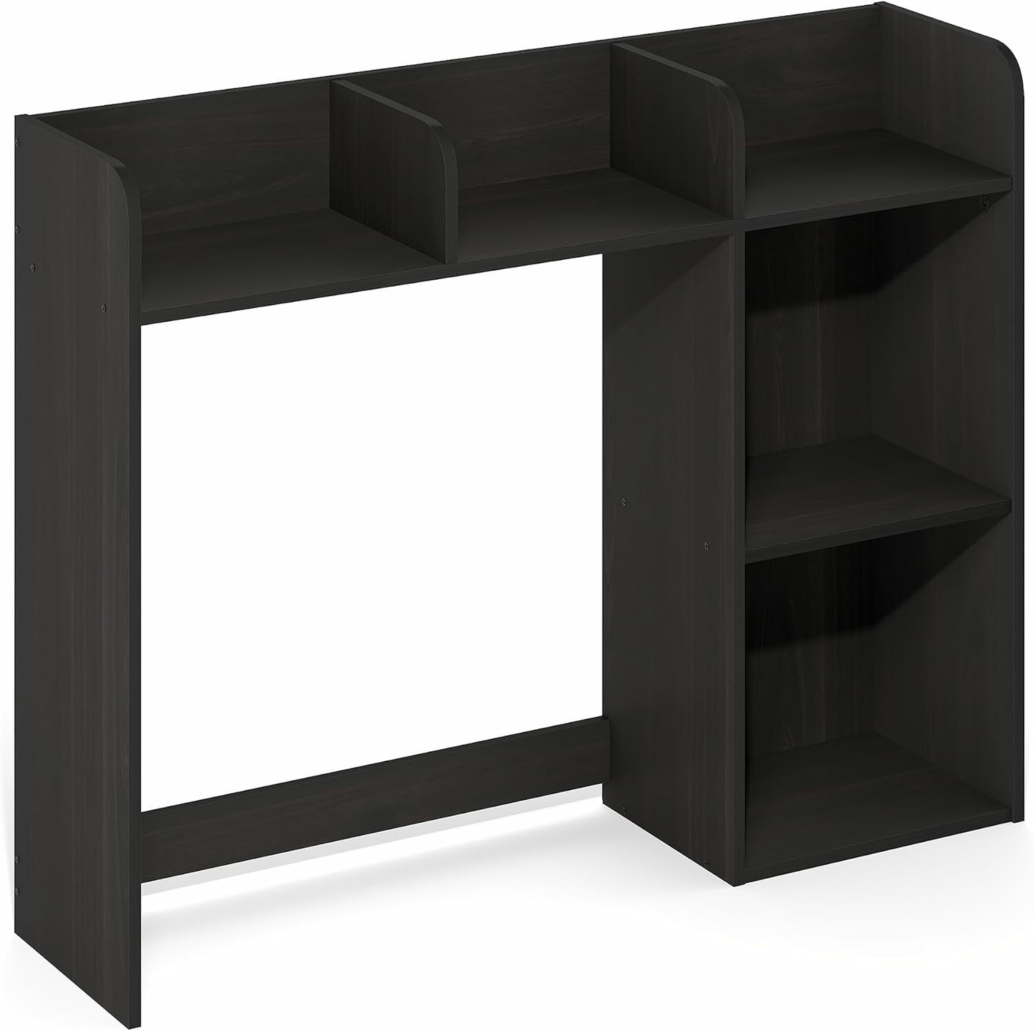 94cm Desk Hutch Shelf 5-Tier Desktop Organizer with Monitor Space Espresso