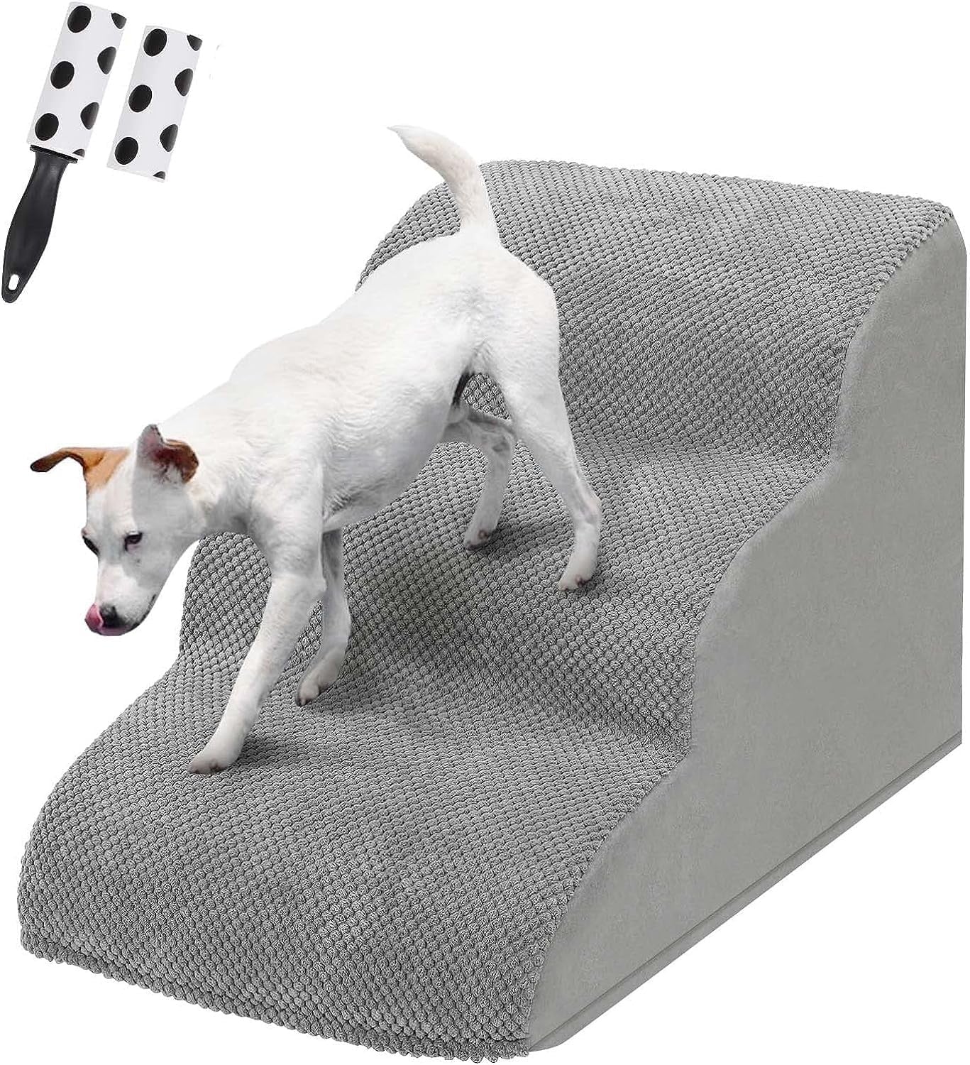 3 Step Dog Ramp Stairs for Bed Sofa High Density Foam