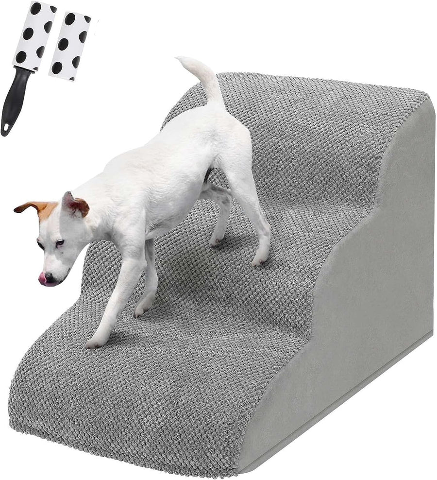 3 Step Dog Ramp Stairs for Bed Sofa High Density Foam