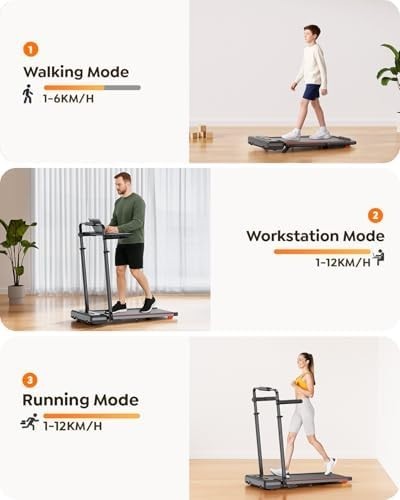 Foldable Walking Pad Treadmill 2.5HP 12KM/H LED Incline Home Gym