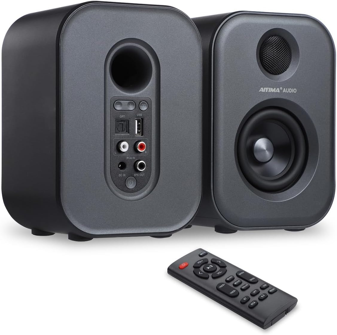 Powerful 80W Bluetooth 5.3 Bookshelf Speakers 2.0 Channel HiFi Sound System