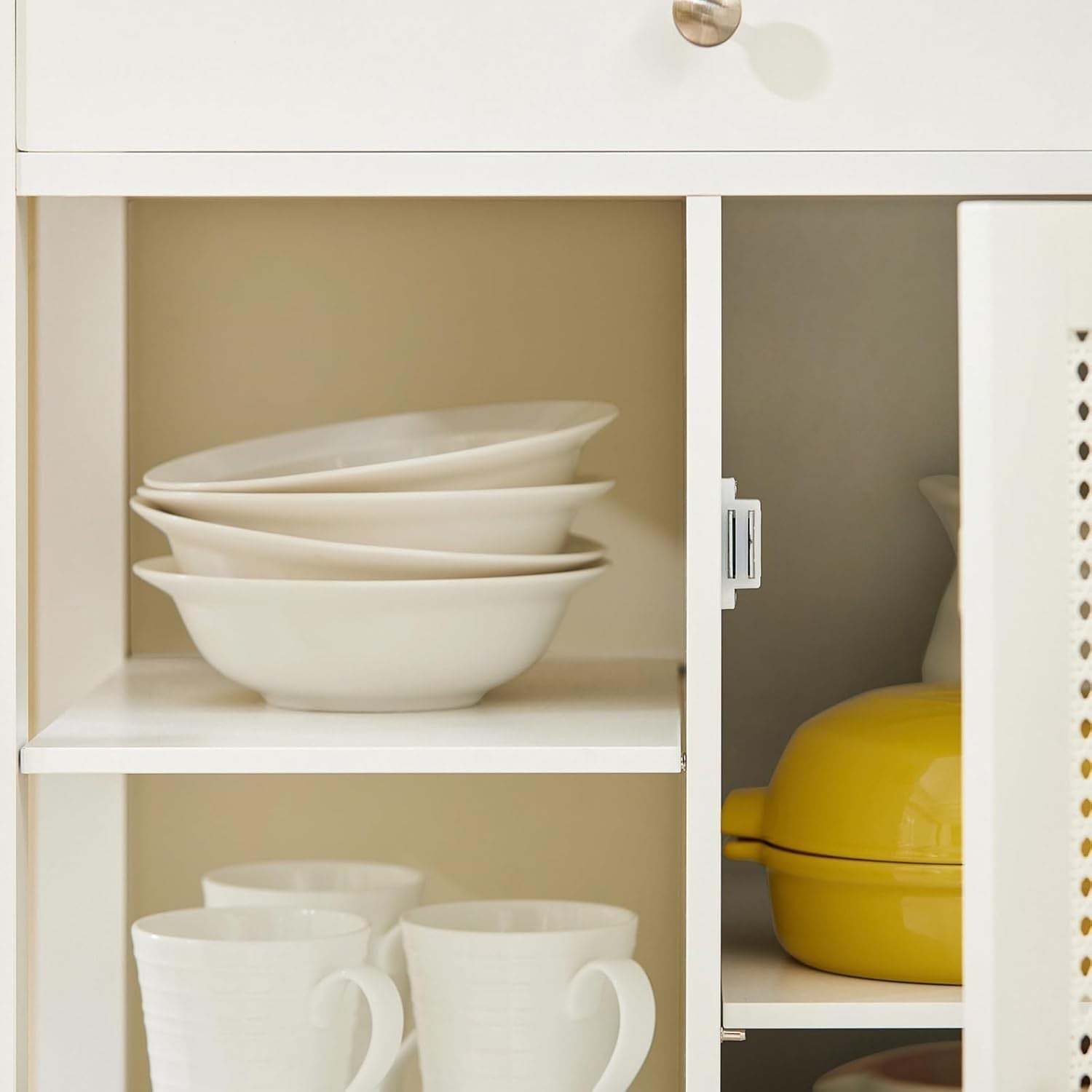 Kitchen Trolley Storage Cabinet Drawer Shelves White