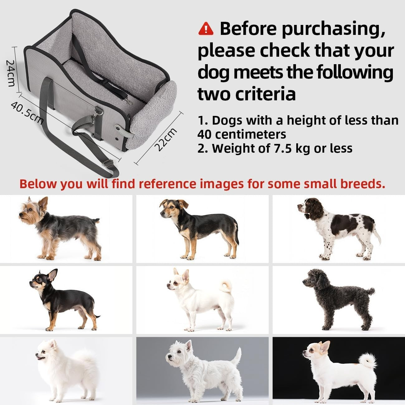 Pet Car Booster Seat Carrier Small Dog Cat Centre Armrest Waterproof