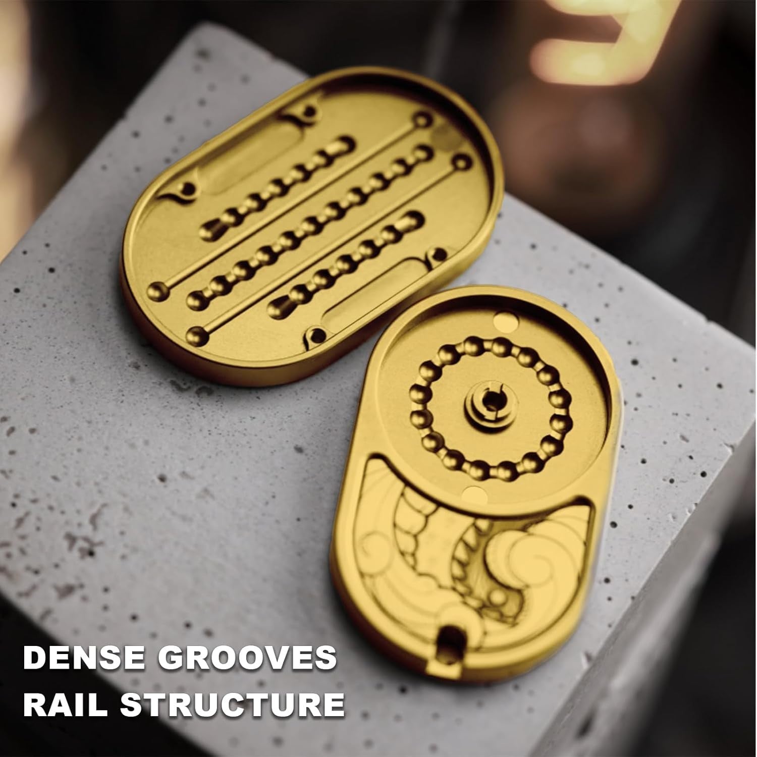 Gold Steel Dragon Fidget Slider Ratchet Clicker Stress EDC