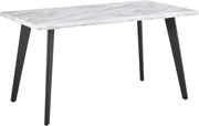 140cm Marble Effect Dining Table Metal Legs 6 Seater Modern Kitchen Room