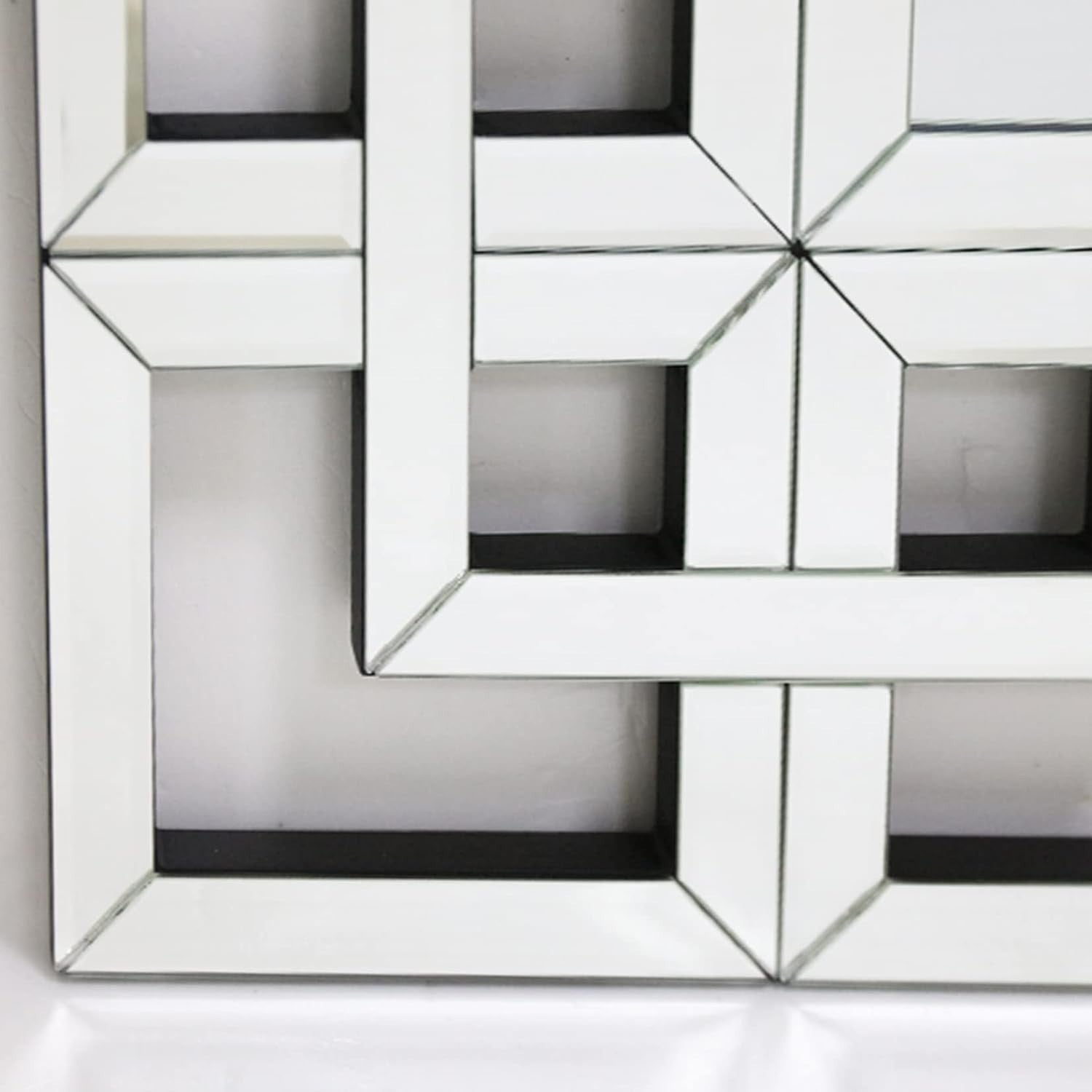 Large Silver Wall Mirror 100x70cm Beveled Glass Luxury Decor Vanity