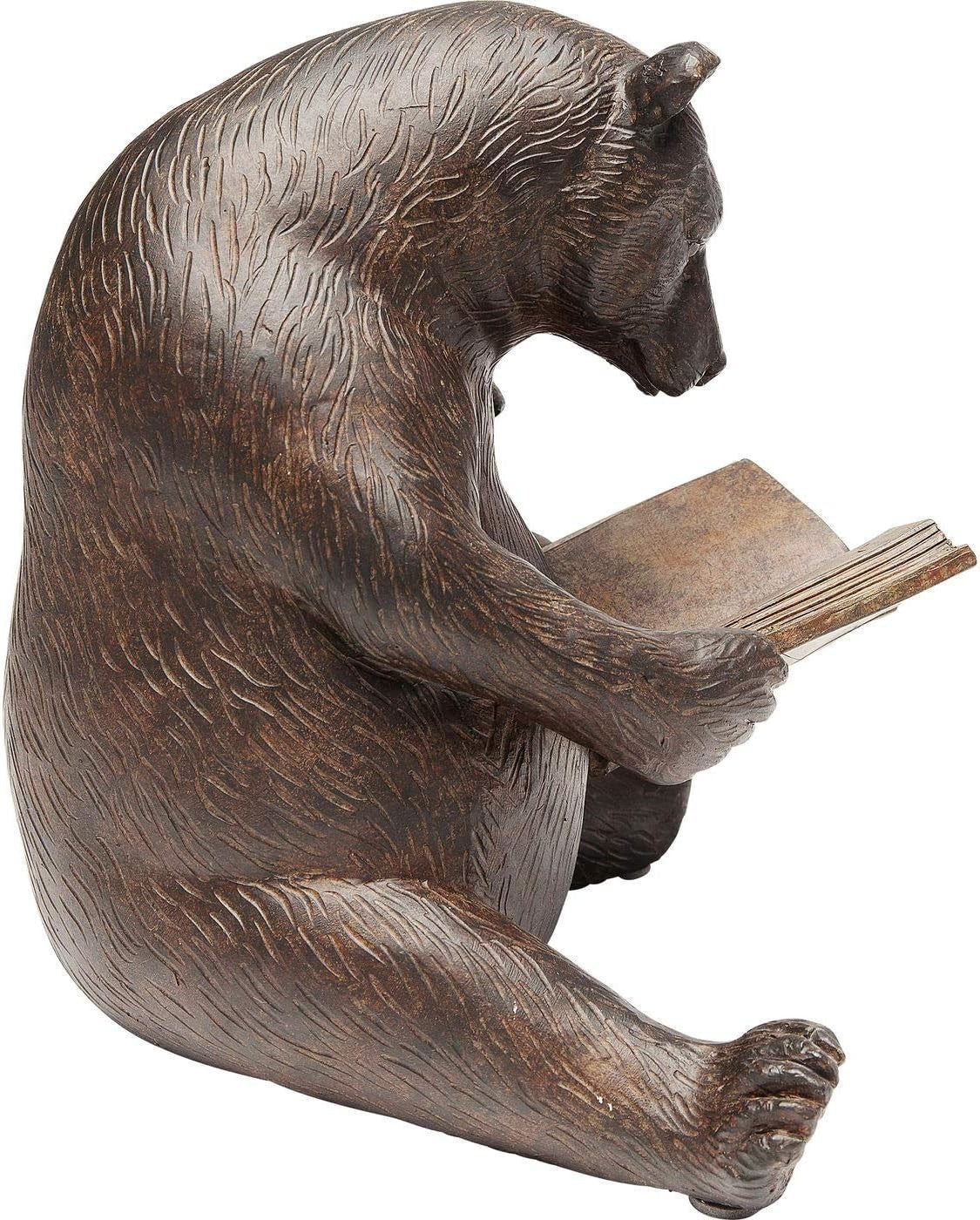 Reading Bear Figurine • Rustic Animal Sculpture • Cozy Home Decor Gift Ornament