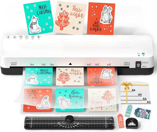 A3 Laminator 13 Inch Hot Cold Fast Warm Up Anti Jam 5-in-1 Kit