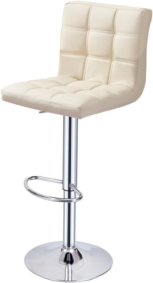Adjustable Swivel Bar Stool | 360° PU Leather Kitchen Counter Stool