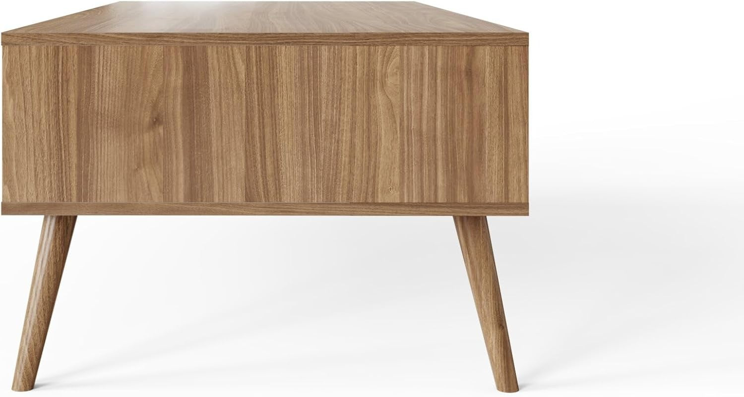 Modern Oak Coffee Table with Drawer & Shelf | Living Room Storage Display 119cm