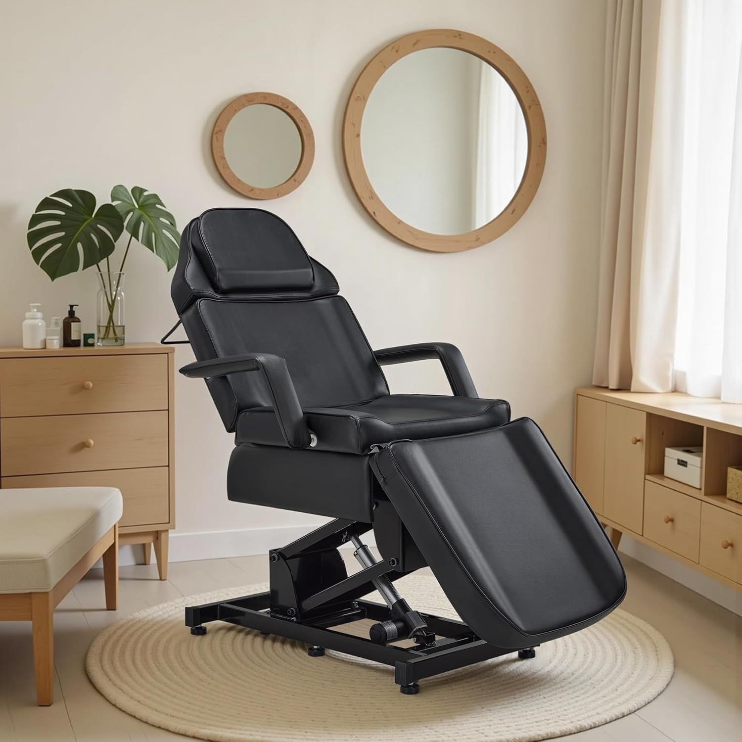 Fully Electric 3-Motor Beauty Massage Bed Facial Lash Tattoo Chair Adjustable