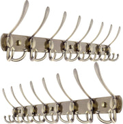 2 Pack 75cm Wall Mounted Coat Racks with 8 Hooks | Bronze Metal Hook Rail