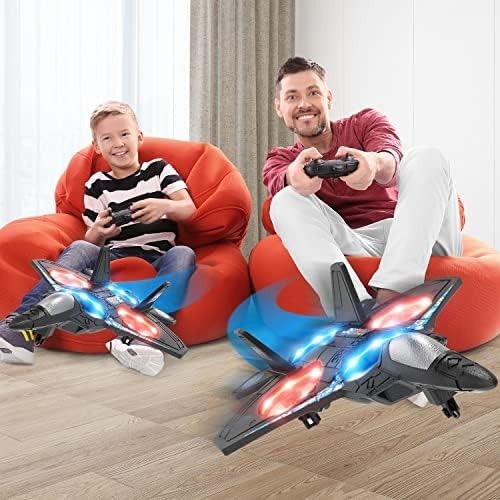 Foam RC Plane Drone for Kids LED Lights 360° Flip Auto Hover Remote