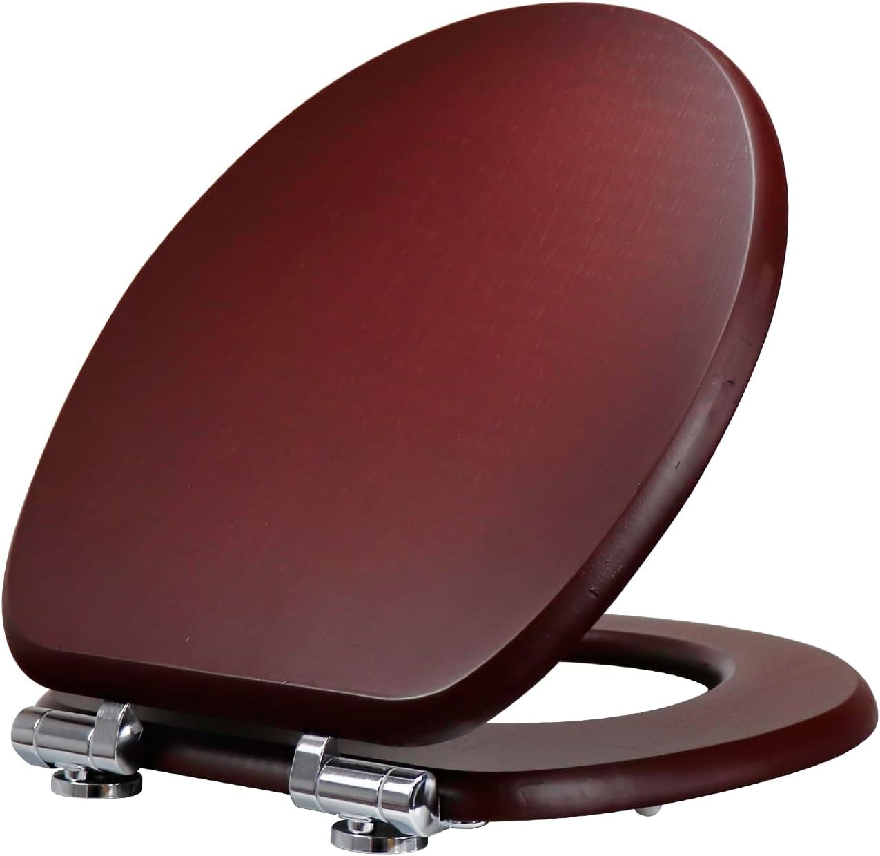 Natural Bamboo Toilet Seat Soft Close Solid Wood Lid Easy Clean Metal Hinges