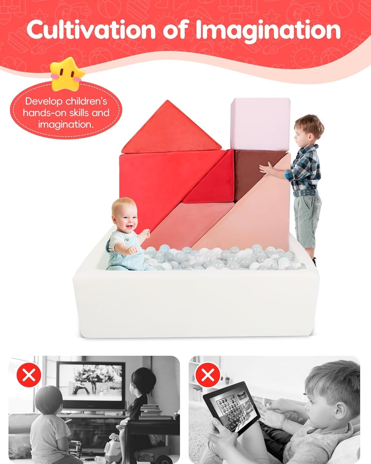 Modular Kids Play Sofa with Puzzle Pieces & Built-in Ball Pit – Soft, Safe Fun