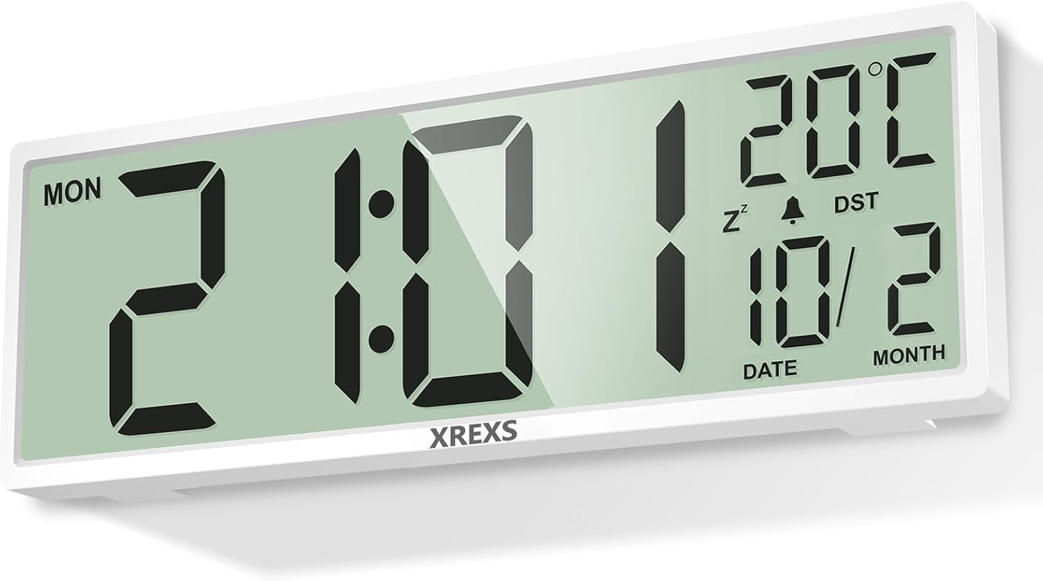 Large Digital Wall Clock 14.5" Jumbo Display Auto DST Temp Date Alarm Modern