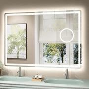 LED Bathroom Mirror 70x100 cm with Bluetooth, 5x Magnifier, Anti-Fog