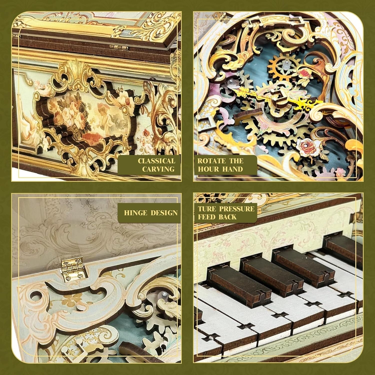 DIY 3D Wooden Piano Puzzle Music Box – Mechanical Craft Kit for Adults