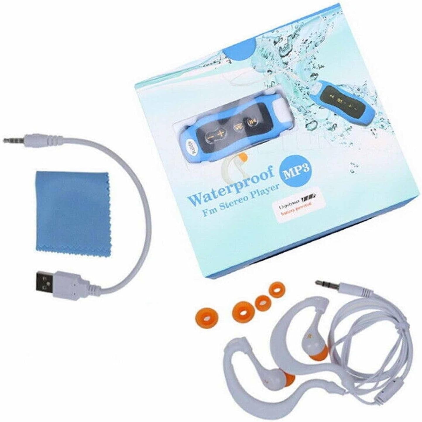 Waterproof MP3 Player IP68 HiFi FM Radio Clip Sports USB