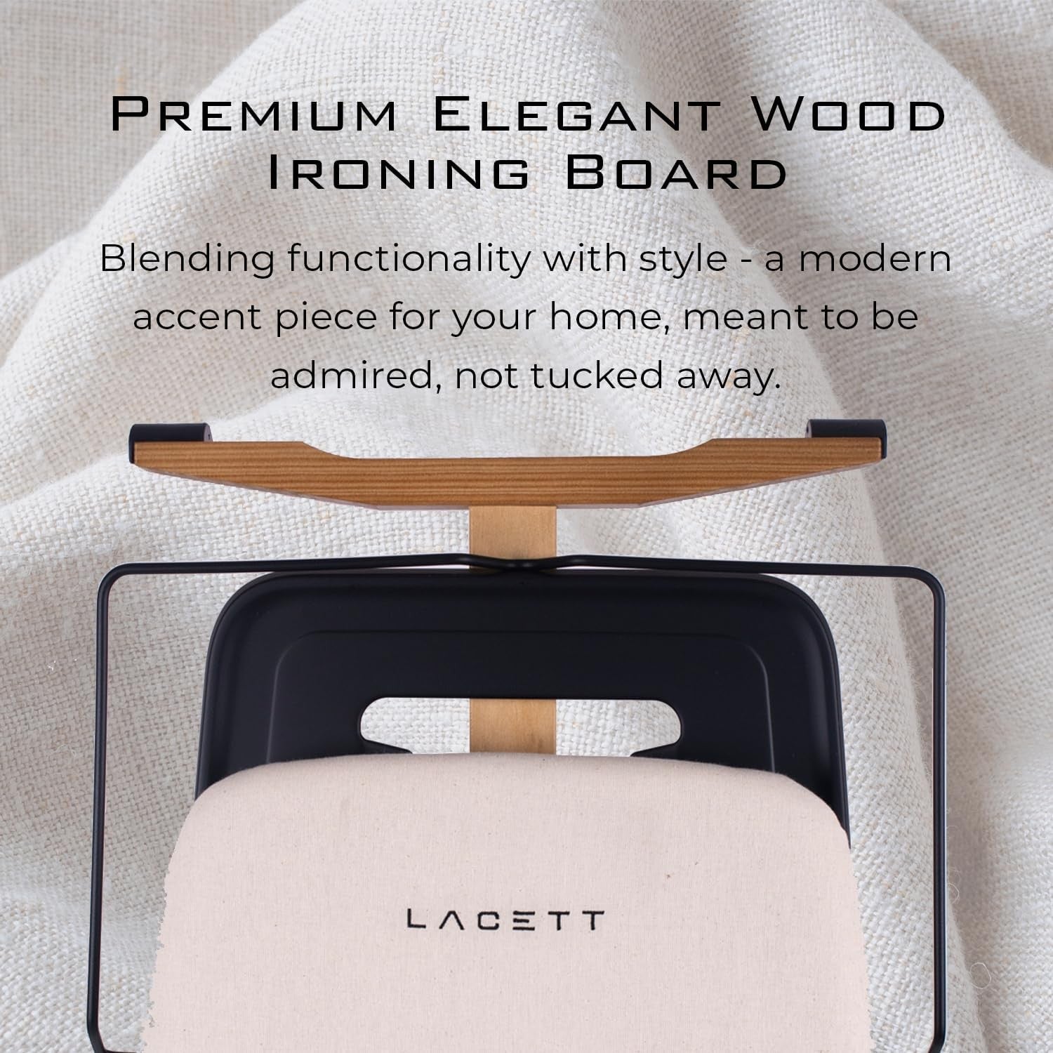 Luxury Extra Large Ironing Board Wooden Legs Height Adjustable Elegant Wood