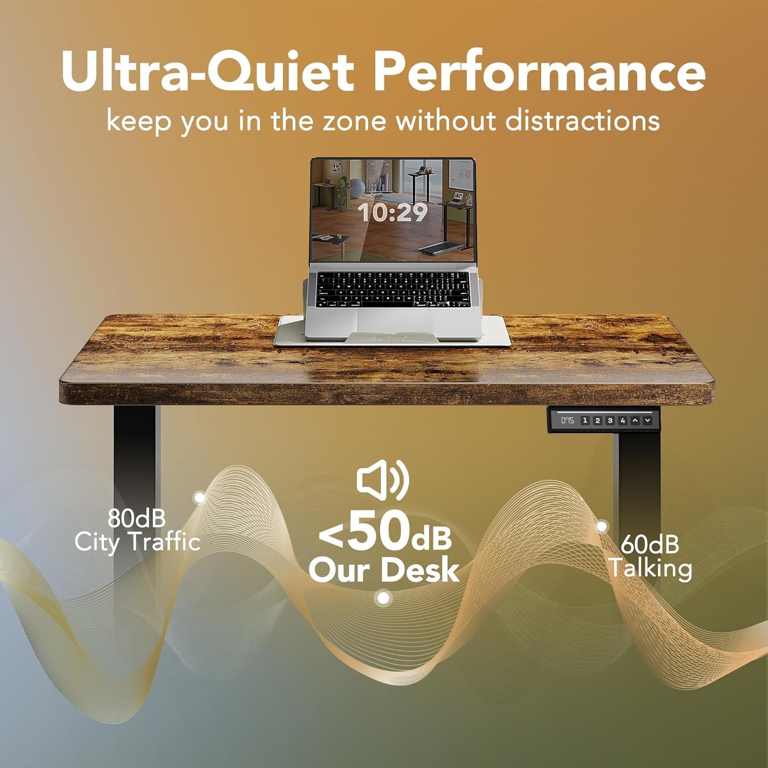 Electric Standing Desk Height Adjustable Sit Stand Home Table 80x48cm