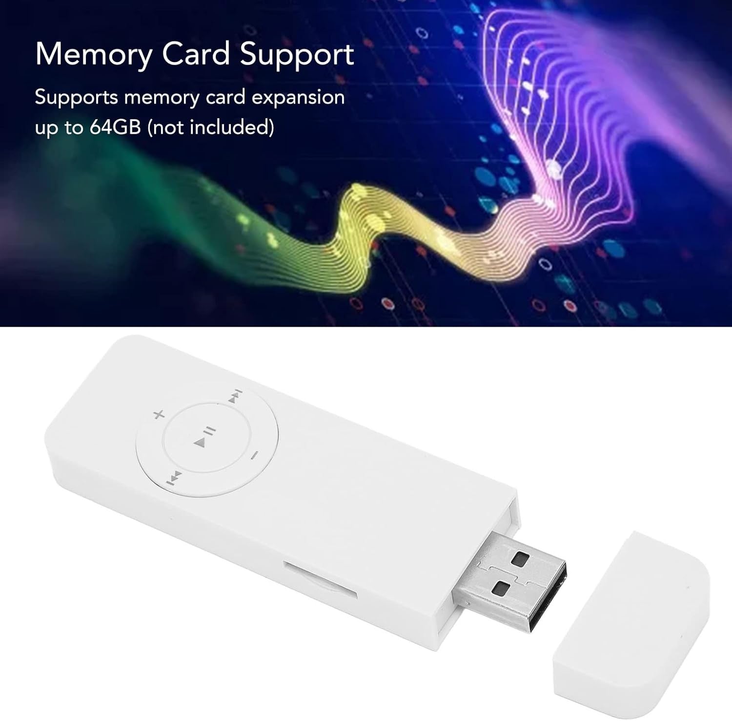 USB MP3 Player Stick HiFi Lossless 64GB Portable White