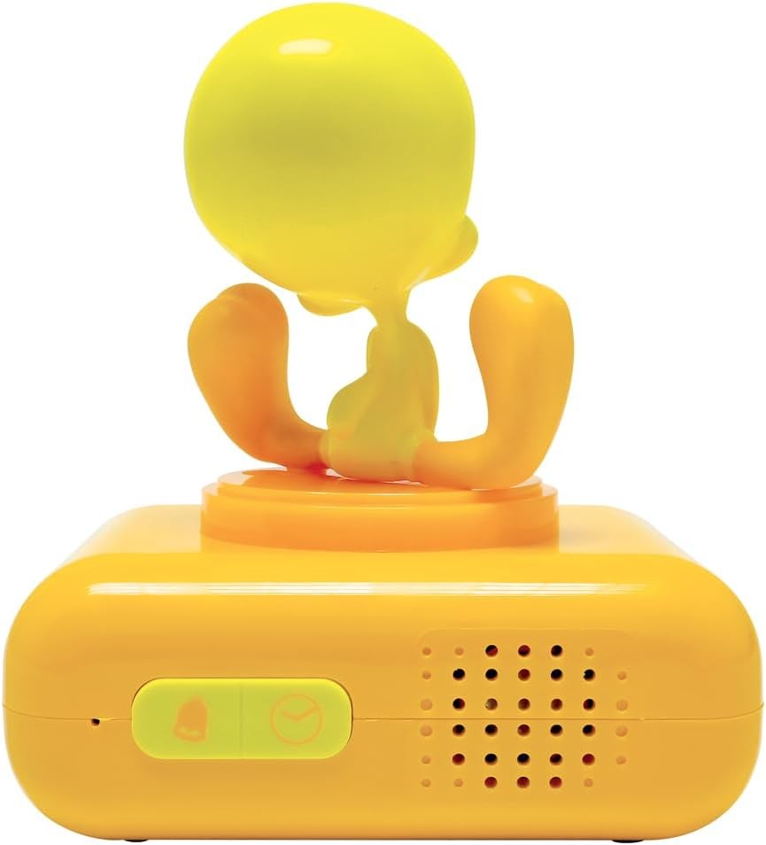 Kids Yellow Night Light Alarm Clock LCD Snooze Sounds Bedside Clock