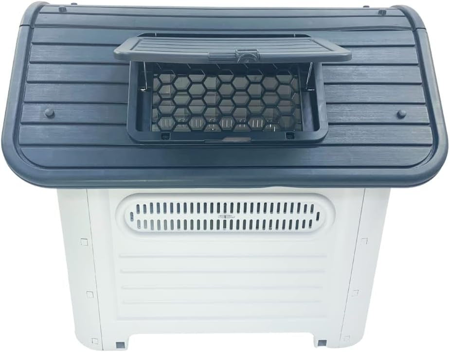 Outdoor Indoor Plastic Dog Kennel Raised Ventilated Weatherproof Shelter