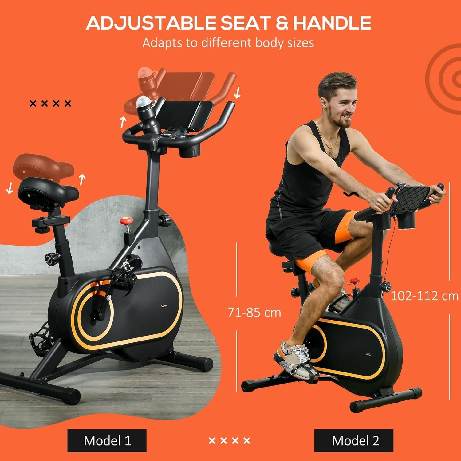 Magnetic Indoor Cycling Bike Silent Belt Drive LCD Adjustable Seat 264lb Max