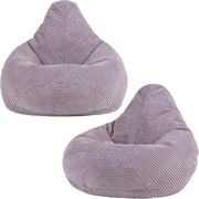 Lavender Kids Bean Bag Chairs 2 Pack Soft Corduroy Lounge for Reading Gaming