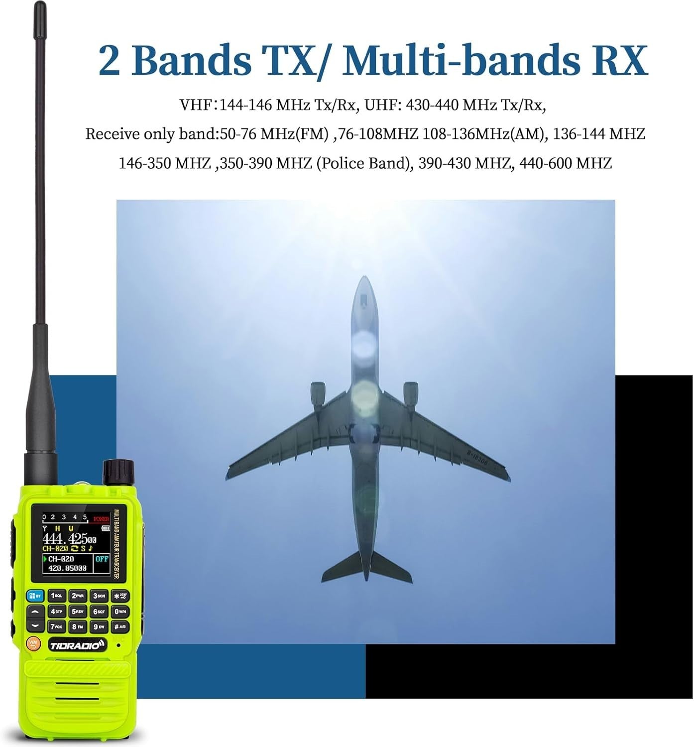 Ham Radio Airband 199CH Bluetooth Programming 2500mAh Long Range