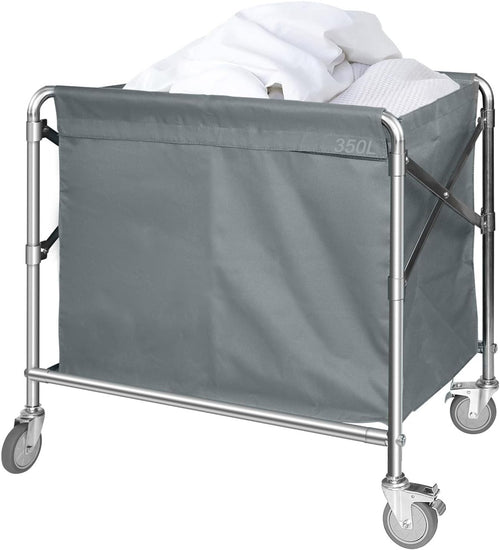 350L Heavy Duty Laundry Trolley on Wheels | Folding Commercial Laundry Cart Stai