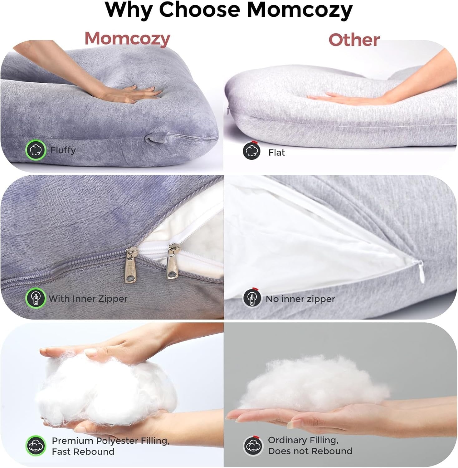 Full Body Pregnancy Pillow 57” Maternity Support for Back Belly Hips Side Sleepe