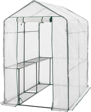 Large Transparent Greenhouse with Shelves 120x186x190cm | Steel Frame & PE Cover