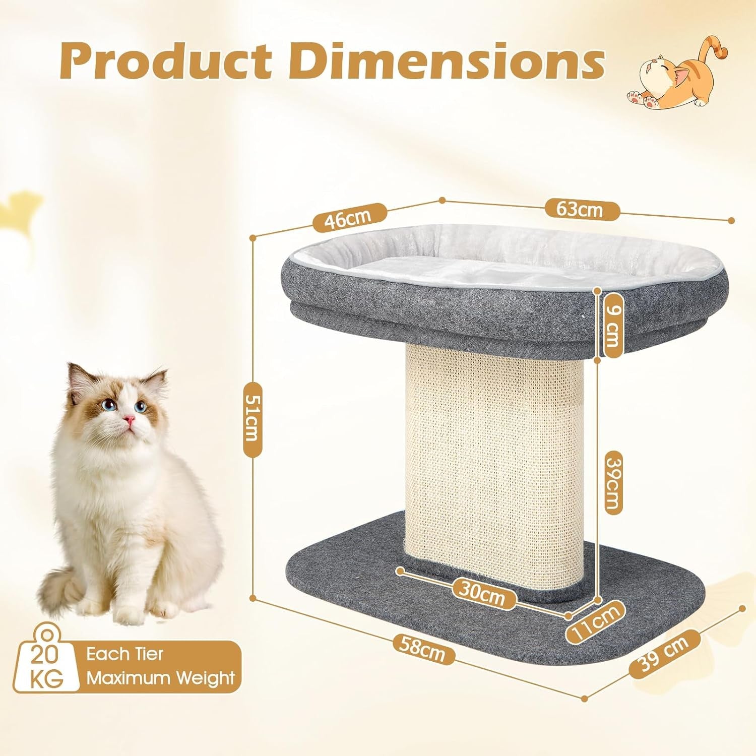 Cat Tree for Kittens Plush Perch Scratching Post Indoor Activity Tower