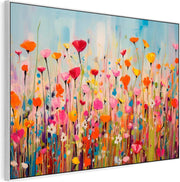 Large Colourful Floral Canvas Wall Art 93x63 cm Framed Living Room Decor